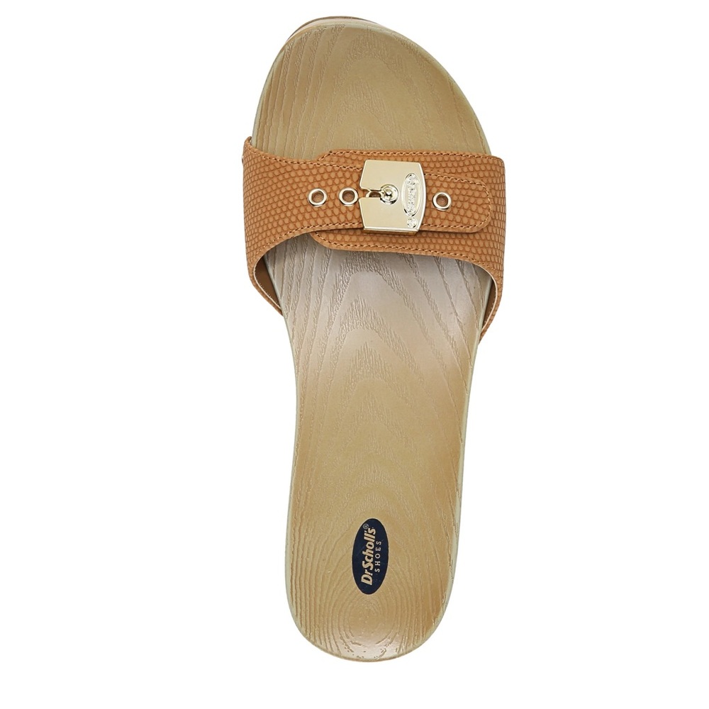 Dr. Scholl's American Lifestyle Collection Classic Faux Wood Slide Sandals 9 M.